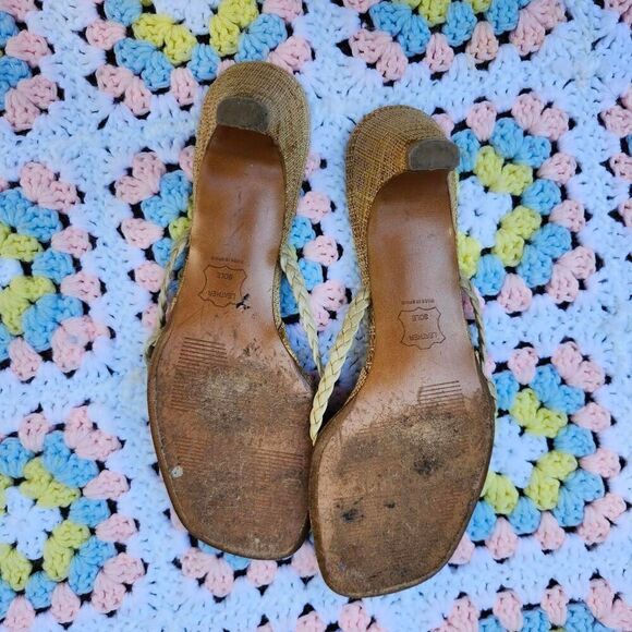 Sam edelman Beige leather braid kitten heeled sandals - Picture 2 of 3
